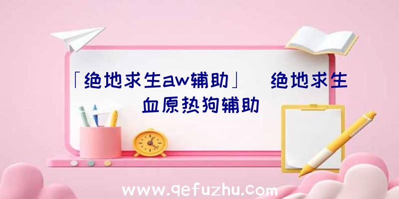 「绝地求生aw辅助」|绝地求生血原热狗辅助